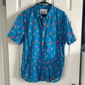 Chubbies Men’s The Early Bird Slim Fit Button Up Top Size L